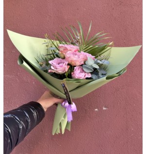 5 Adet Lila Gül Buketi