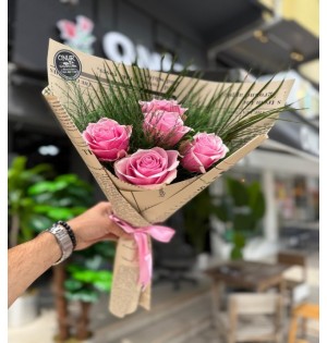 5 Adet Pembe Gül