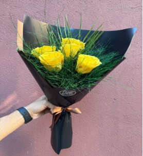 5 Adet Sarı Gül 