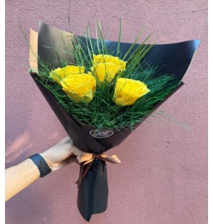 5 Adet Sarı Gül 