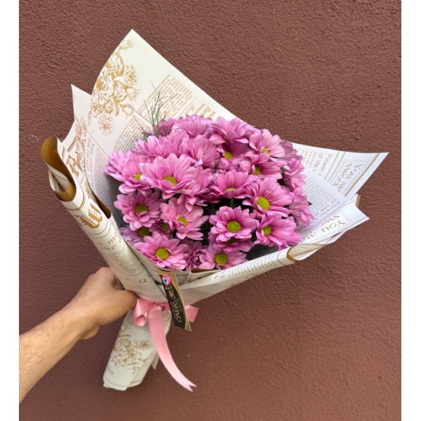 Pembe Papatyalar Çiçek Buketi 